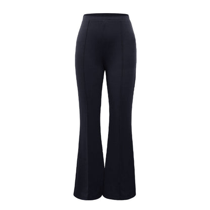 Women Fashion Casual Solid Color Wide Leg Micro-Flared Pants