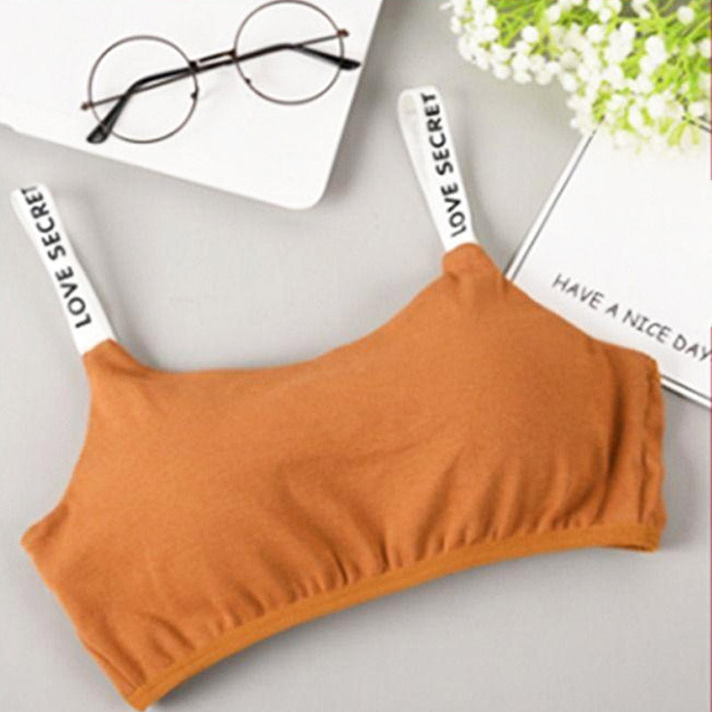 Women Basic Casual Letter Printing Color Blocking Breathable Bra