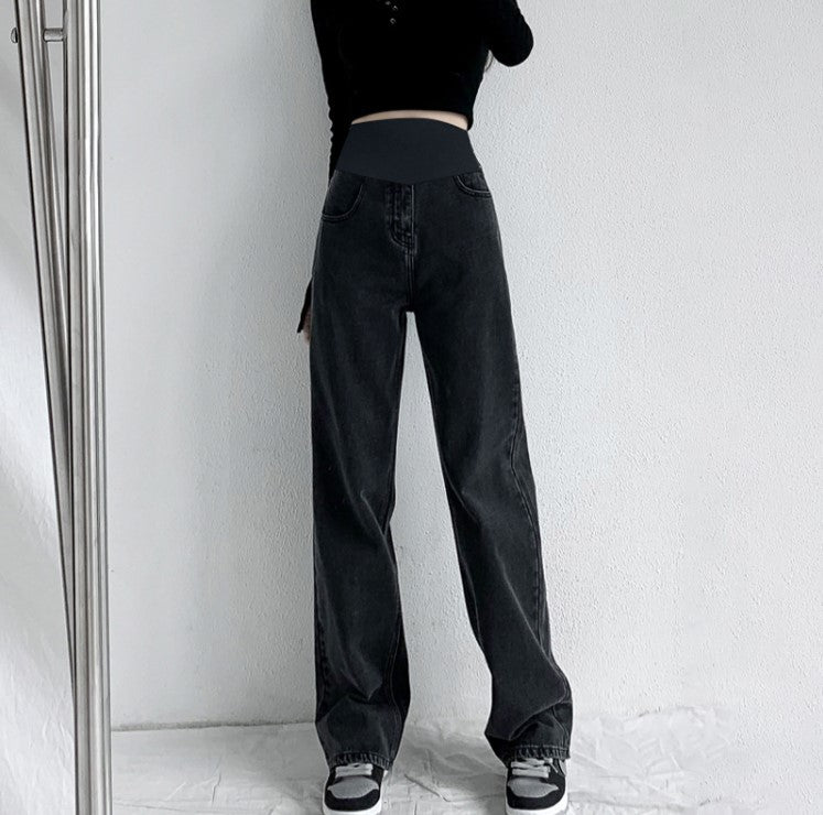 Pantalones vaqueros rectos casuales de moda para embarazadas