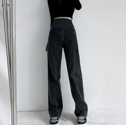 Pantalones vaqueros rectos casuales de moda para embarazadas