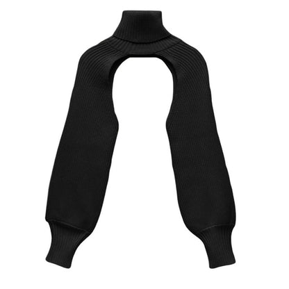 Women Casual Edgy Long Puff Sleeves Turtle Neck Solid Color Sweater