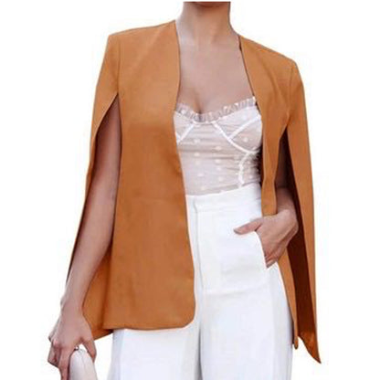 Chaqueta tipo capa de color liso informal a la moda para mujer