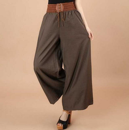 Women'S Fashion Casual Cotton Linen Thin Wide Leg Loose Trousers