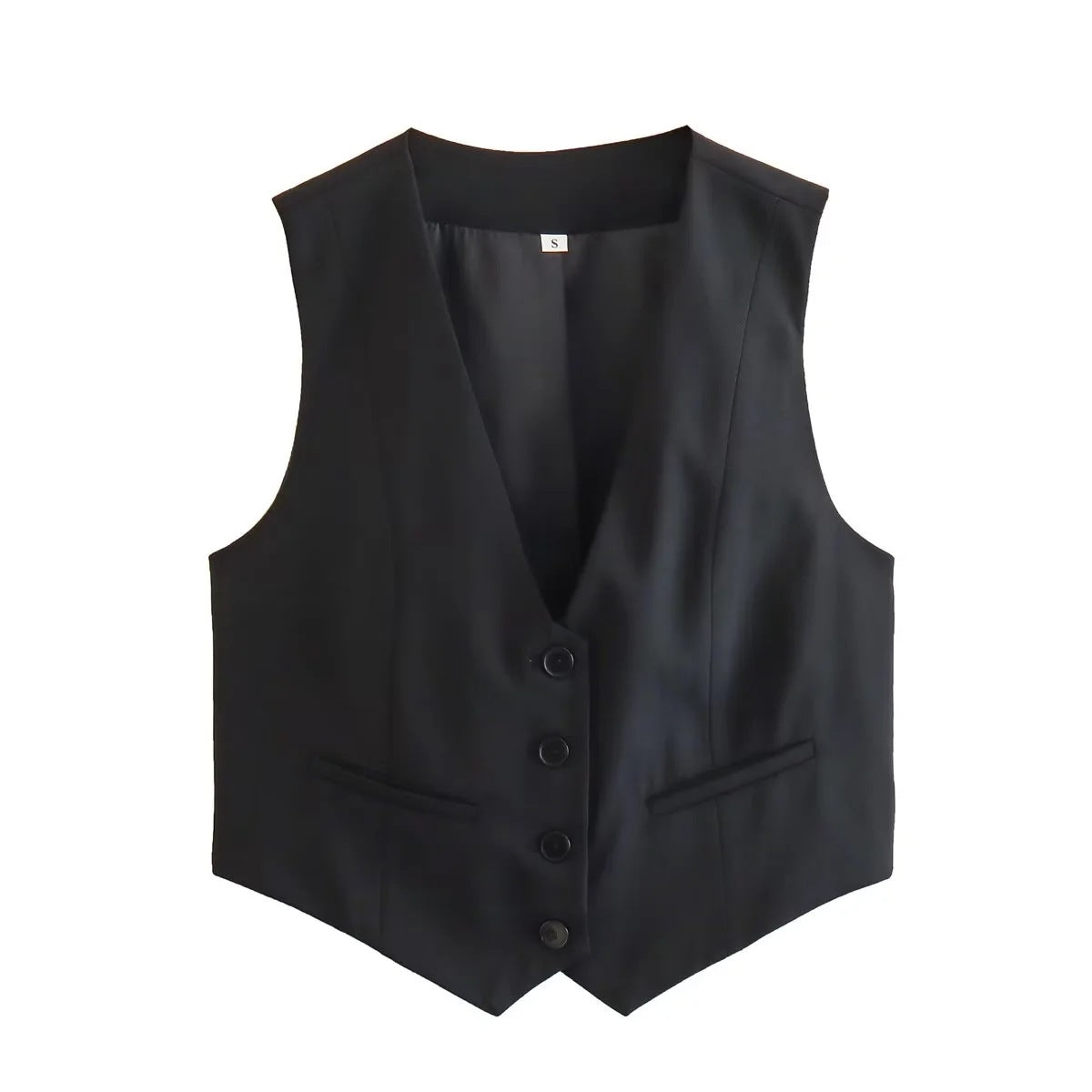 Chaleco informal de verano para mujer, ajustado, de color liso, sin mangas