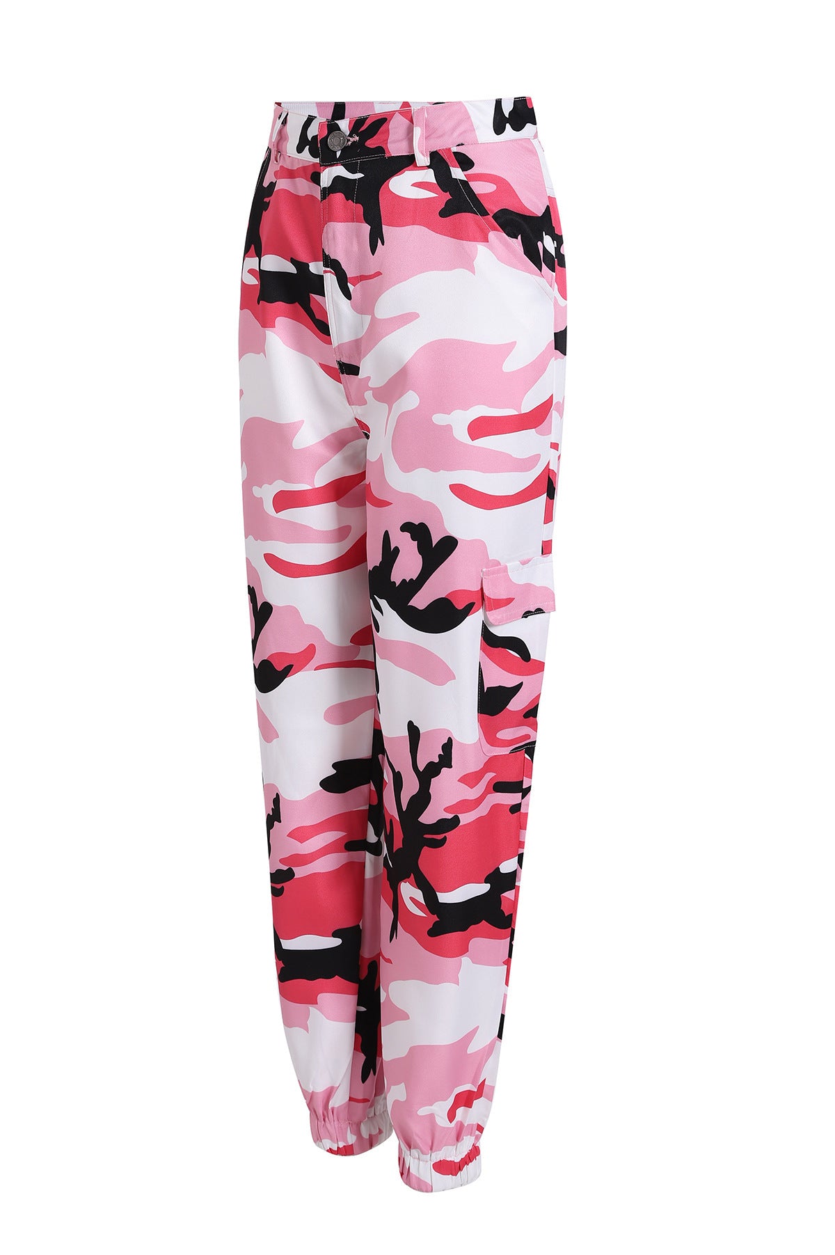 Pantalones cargo casuales con estampado de camuflaje para mujer