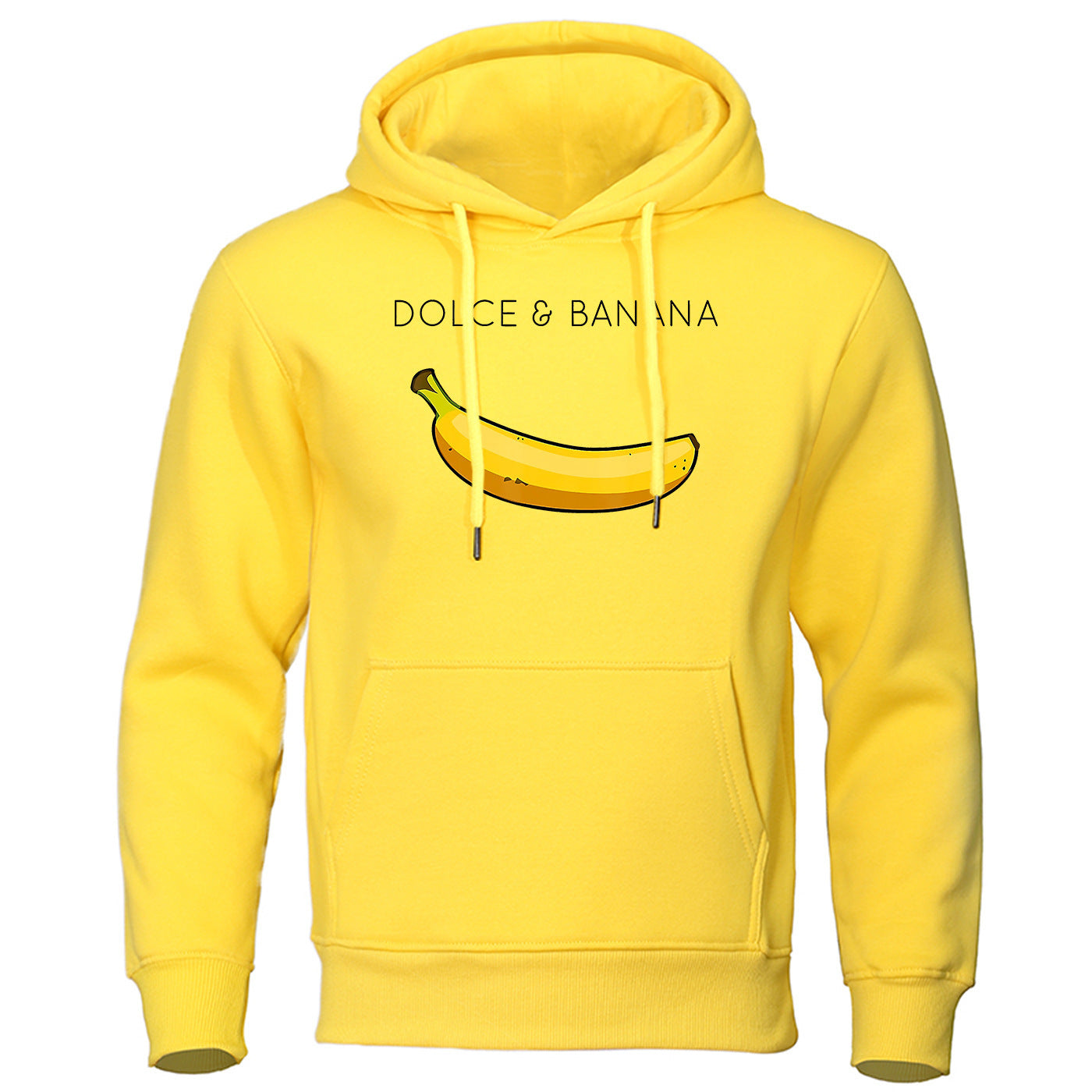 Sudadera con capucha de forro polar con estampado de plátano para hombre y mujer