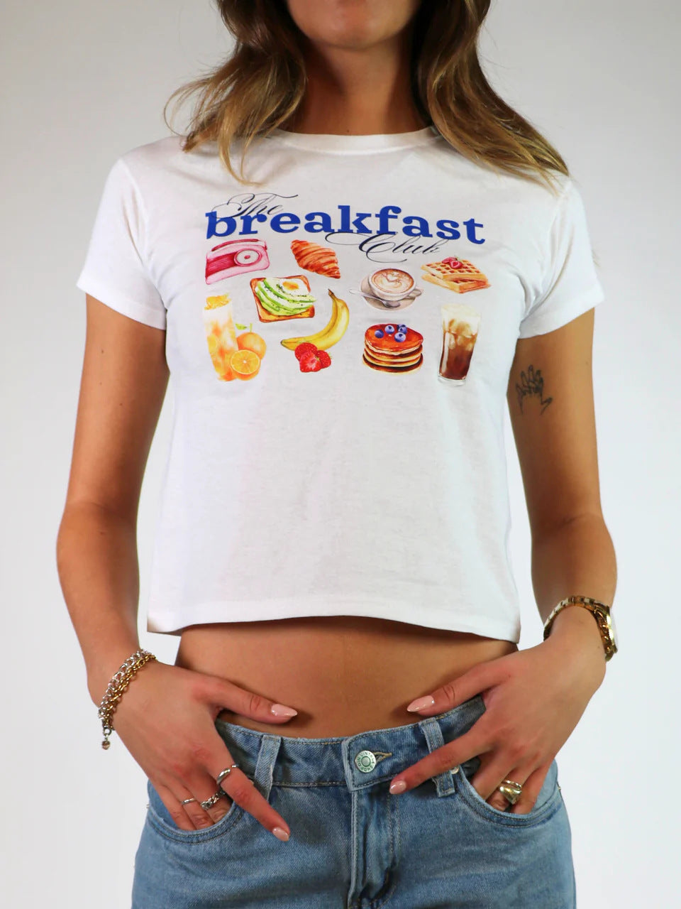 Camiseta de manga corta con estampado casual de moda para mujer