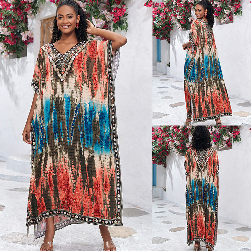 Traje de baño informal con estampado de mariposas para mujer, ideal para vacaciones en la playa