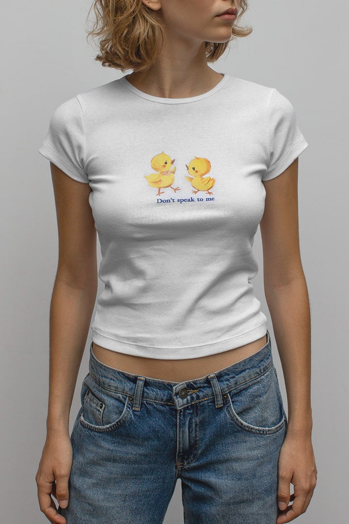 Camiseta informal de manga corta con estampado ajustado para mujer