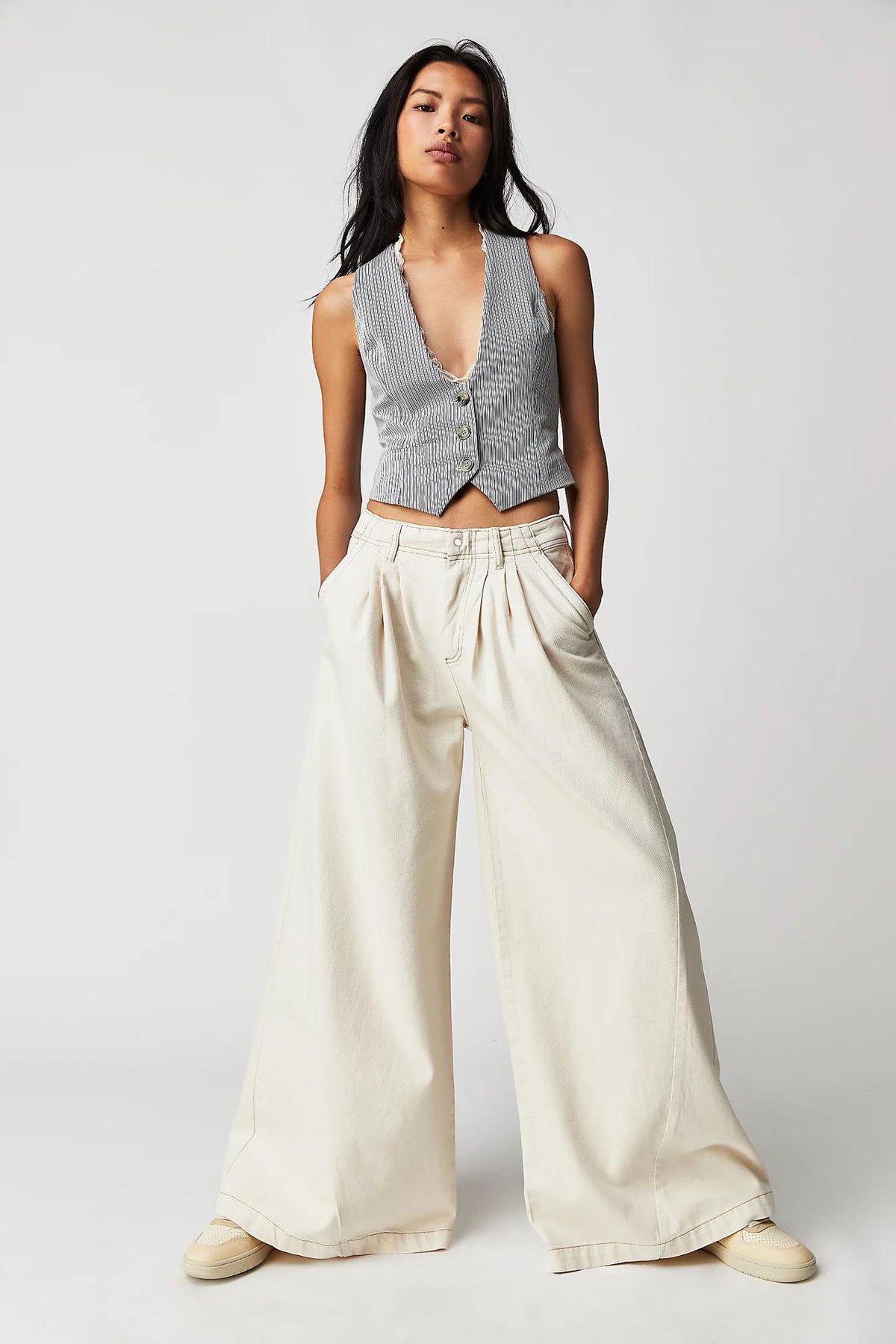 Women Fashion Casual Wide Leg Jeans