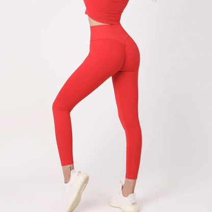 Solid Color Casual Women'S Tight High Waist Sports Pants