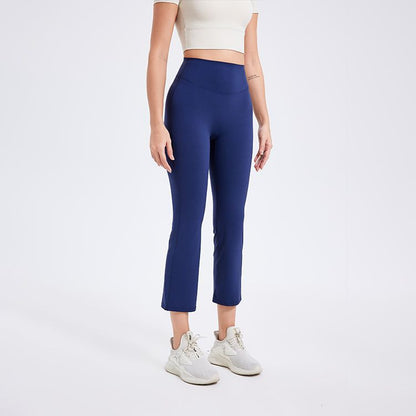 Women Fashion Casual Solid Color High Waist Slim-Fit Yoga Pants