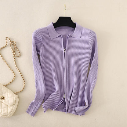 Women Casual Solid Color Base Lar Knit Top Sweater