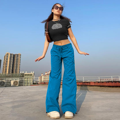 Women Fashion Casual Solid Color Micro-Pants
