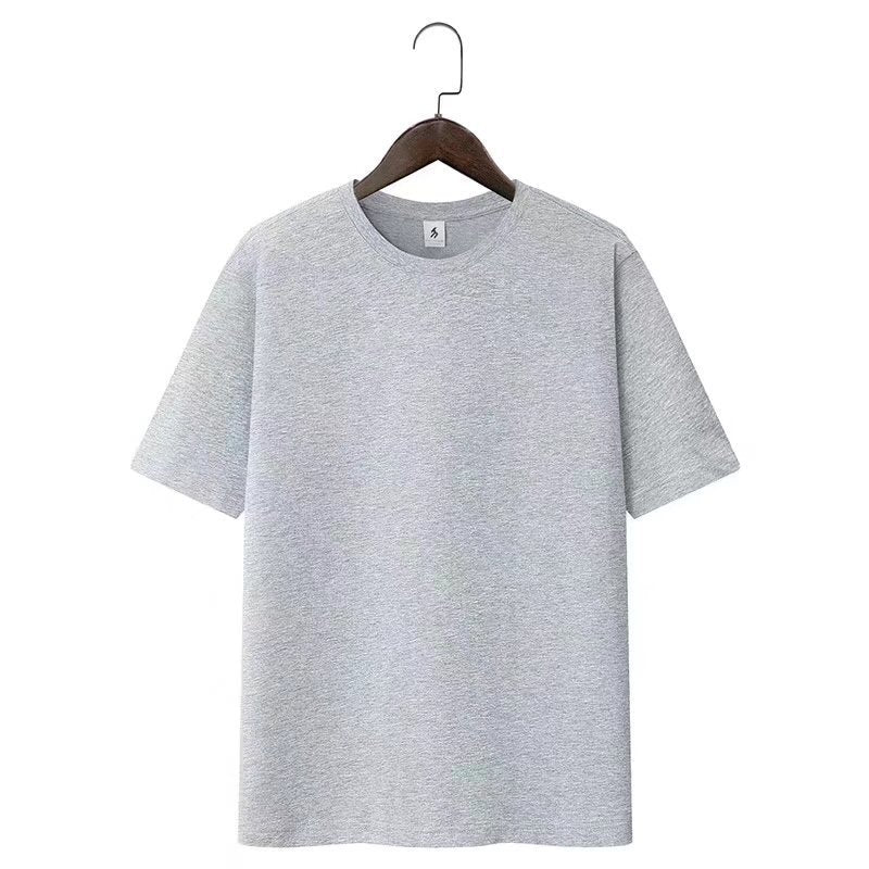 Camiseta básica holgada informal de color liso con cuello redondo para mujer