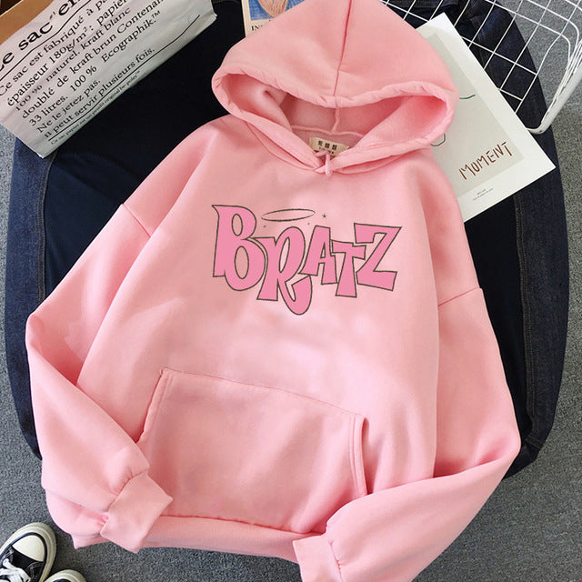 Sudadera con capucha de forro polar con estampado de letras para hombre y mujer, moda informal de otoño e invierno