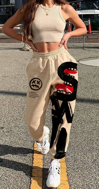 Athleisure Casual Street Fashion Street Women Letter Thickened Sweatpants