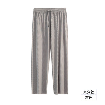 Pantalones casuales de pierna ancha y holgados de color sólido para mujer