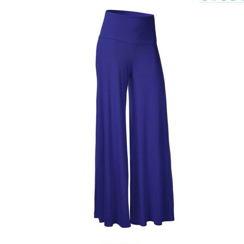Women Casual Solid Color Wide Leg Pants