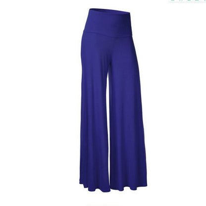 Women Casual Solid Color Wide Leg Pants