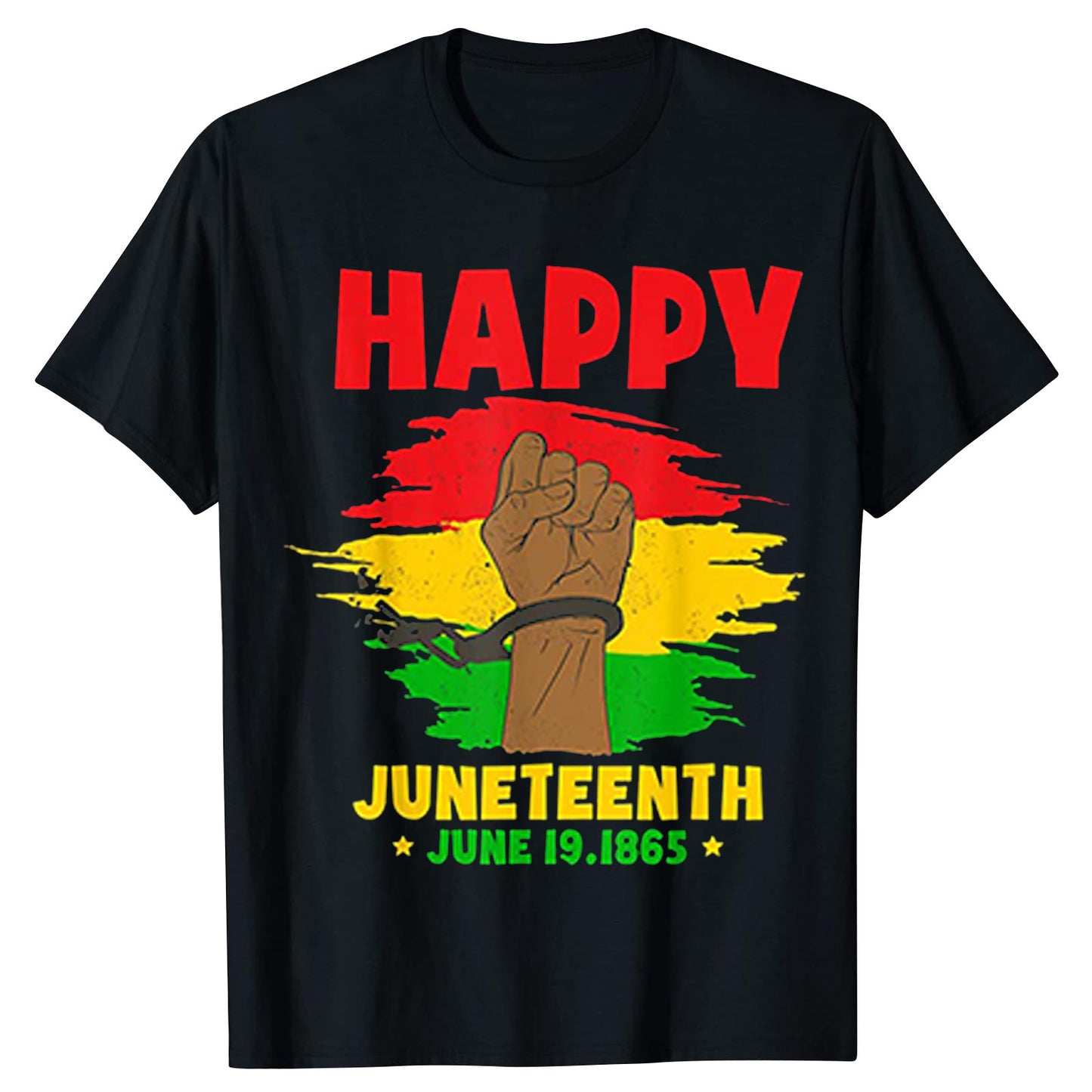 Camiseta unisex informal de manga corta con estampado de letras africanas Juneteenth