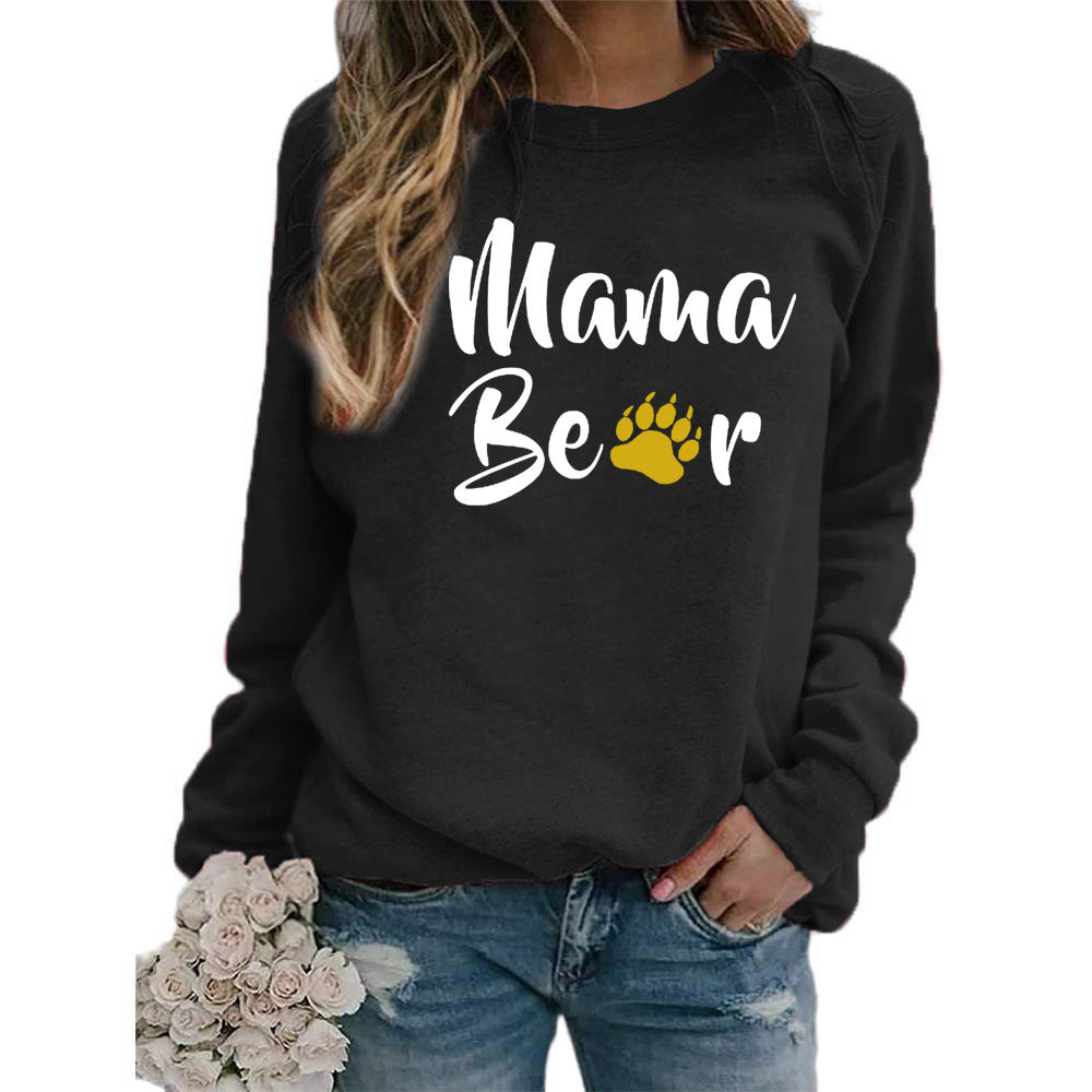 Sudadera con capucha de manga larga y cuello redondo con estampado de letras para mujer, estilo informal y holgado