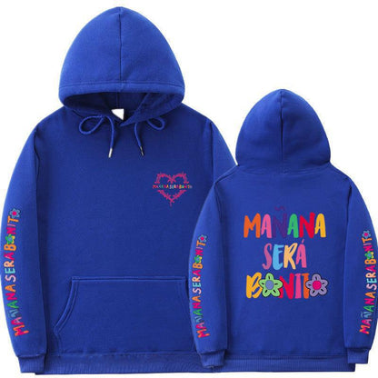 Sudadera con capucha informal con estampado de letras para mujer