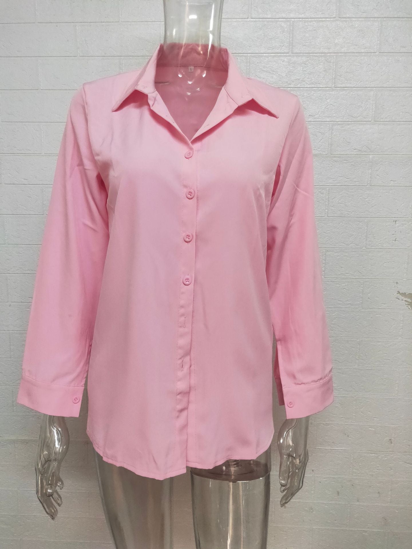 Camisa informal de manga larga con solapa y estampado de rayas de leopardo para mujer