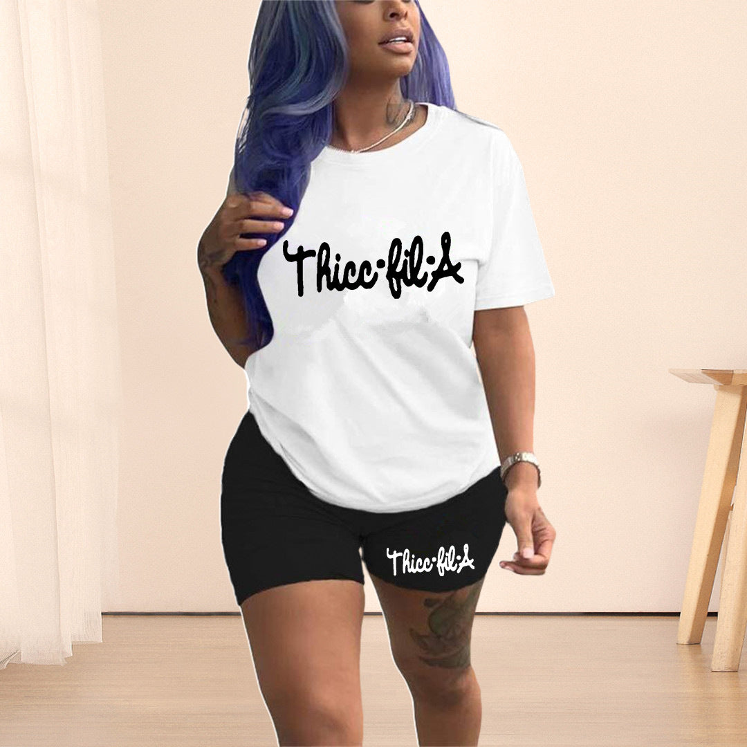 Traje informal de dos piezas D1209 para mujer, talla grande, con estampado de posicionamiento