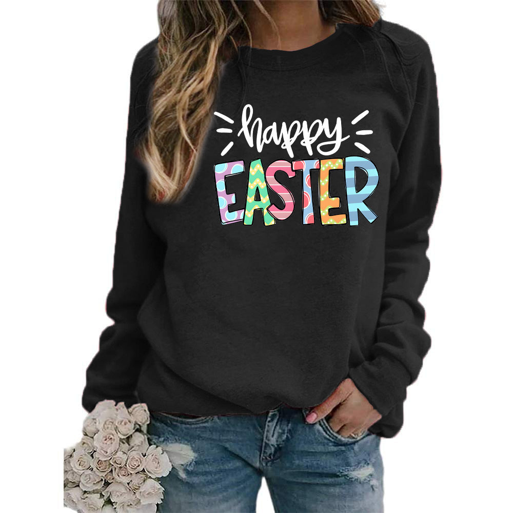 Sudadera con capucha de manga larga y cuello redondo con estampado de letras informal para mujer