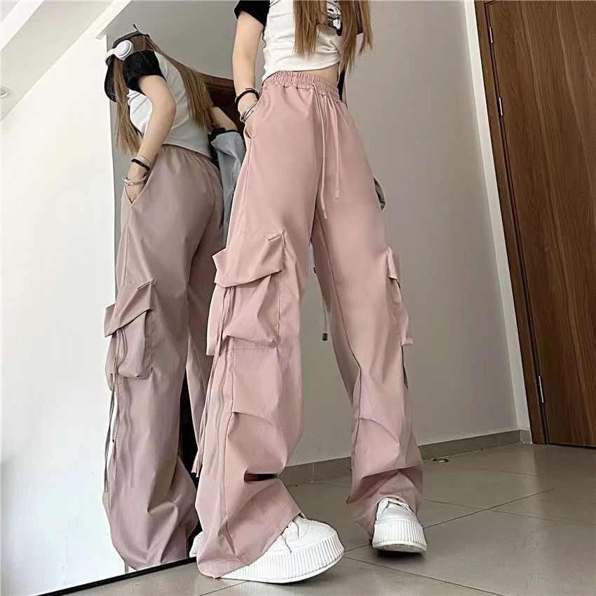 Women Fashion Loose Casual Wide Leg Cargo Pants