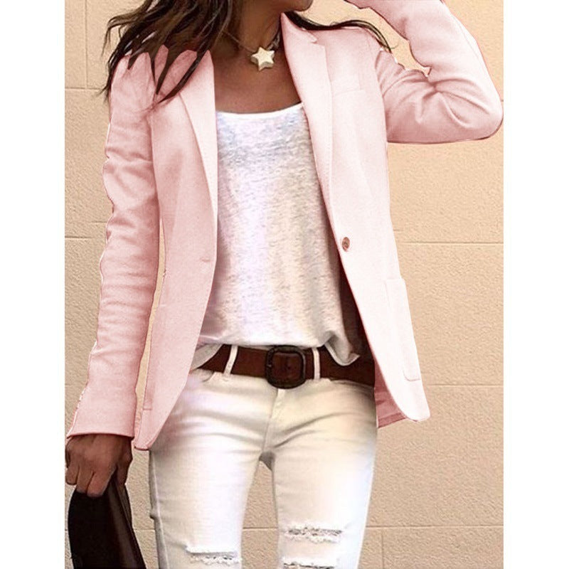 Chaqueta blazer informal de manga larga a la moda para mujer