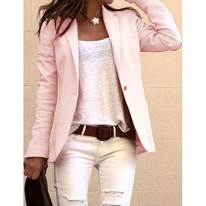 Chaqueta blazer informal de manga larga a la moda para mujer