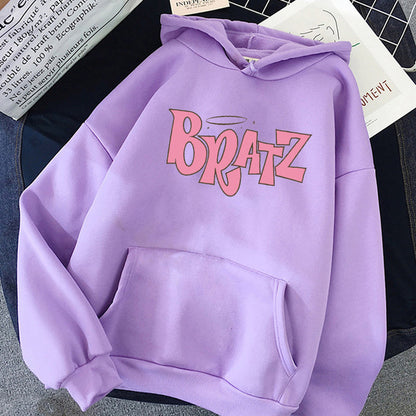 Sudadera con capucha de forro polar con estampado de letras para hombre y mujer, moda informal de otoño e invierno
