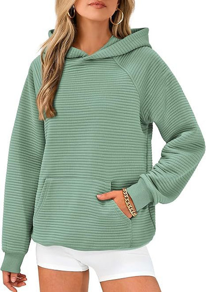 Autumn Winter Women Fashion Casual Solid Color Pocket Long Sleeve Hoodies