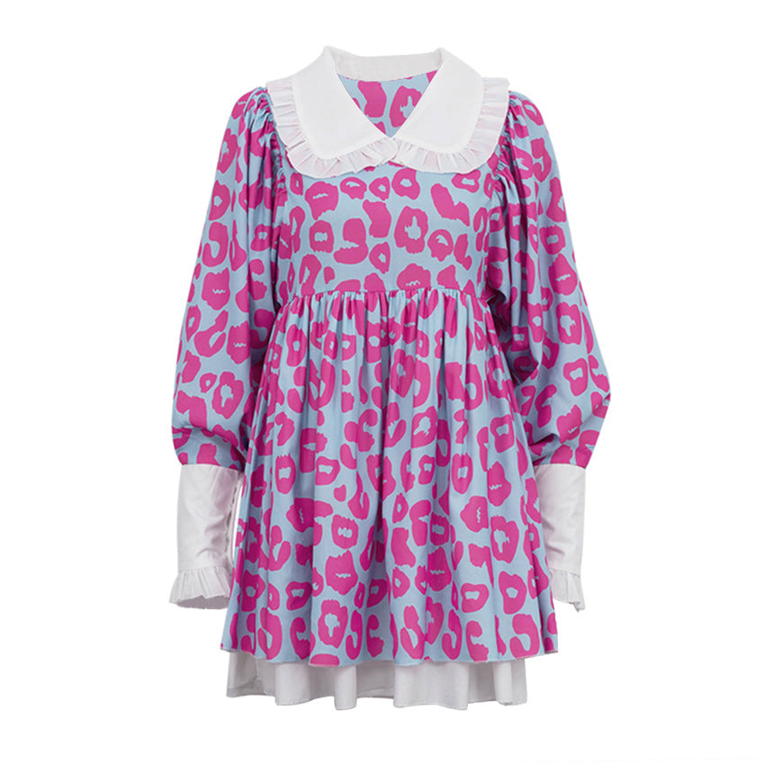 Vestido casual de manga larga con volantes para mujer