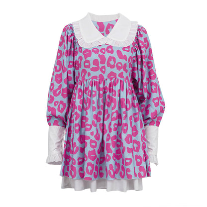 Vestido casual de manga larga con volantes para mujer