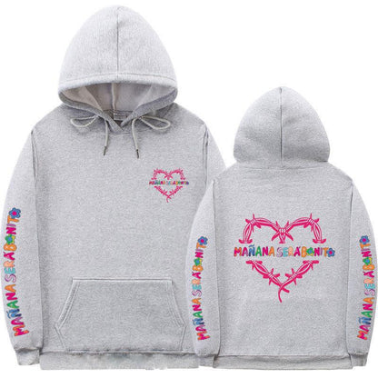 Sudadera con capucha informal con estampado de letras para mujer