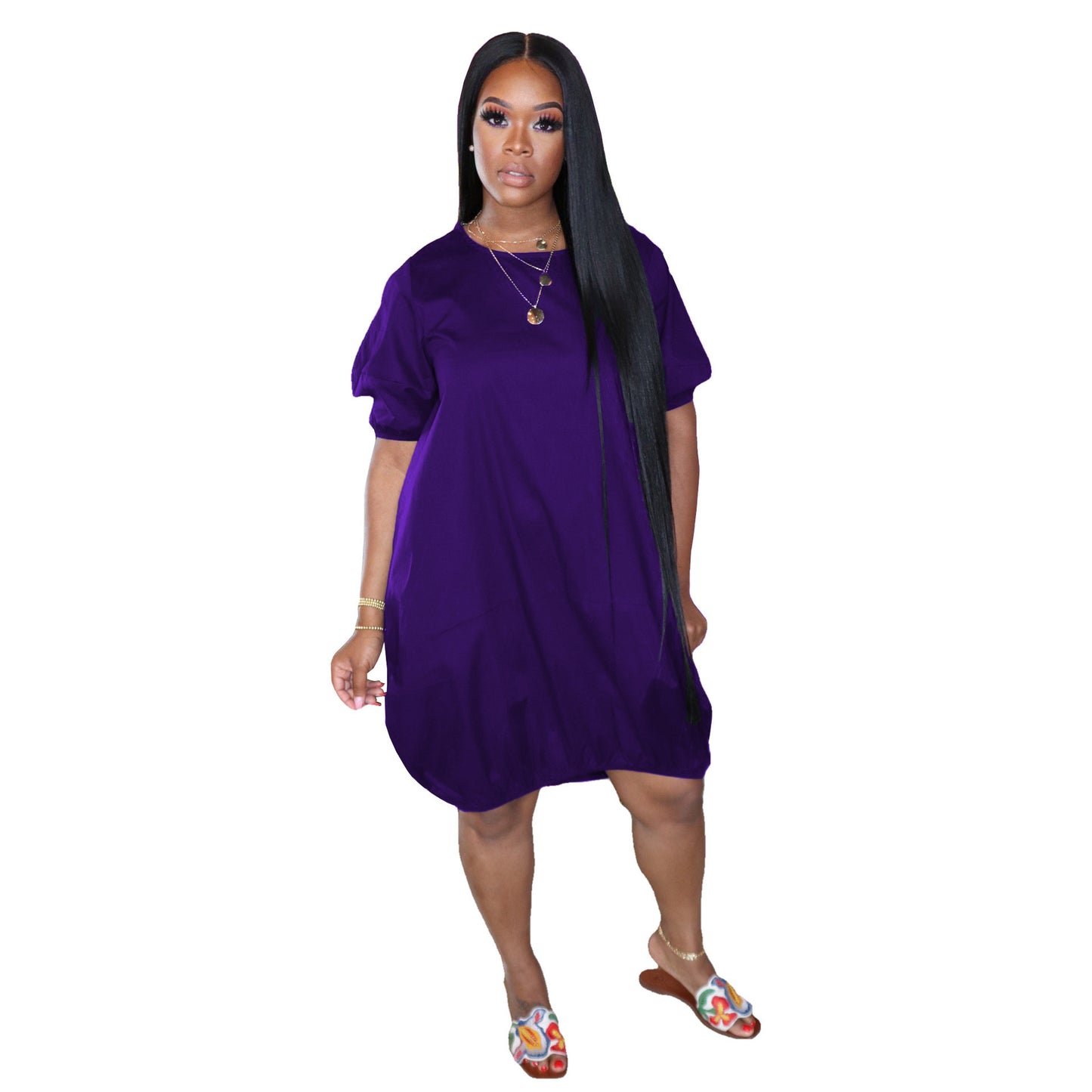 Women Fashion Casual Plus Size Dress