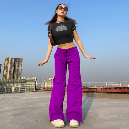 Women Fashion Casual Solid Color Micro-Pants
