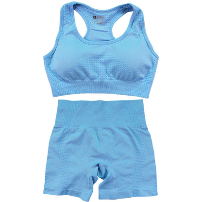 Conjunto deportivo de 2 piezas para mujer, informal, ajustado, de color sólido, con cuello en U, sin mangas y pantalones cortos