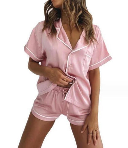 Women Short-Sleeved Casual Home Wear Pajamas