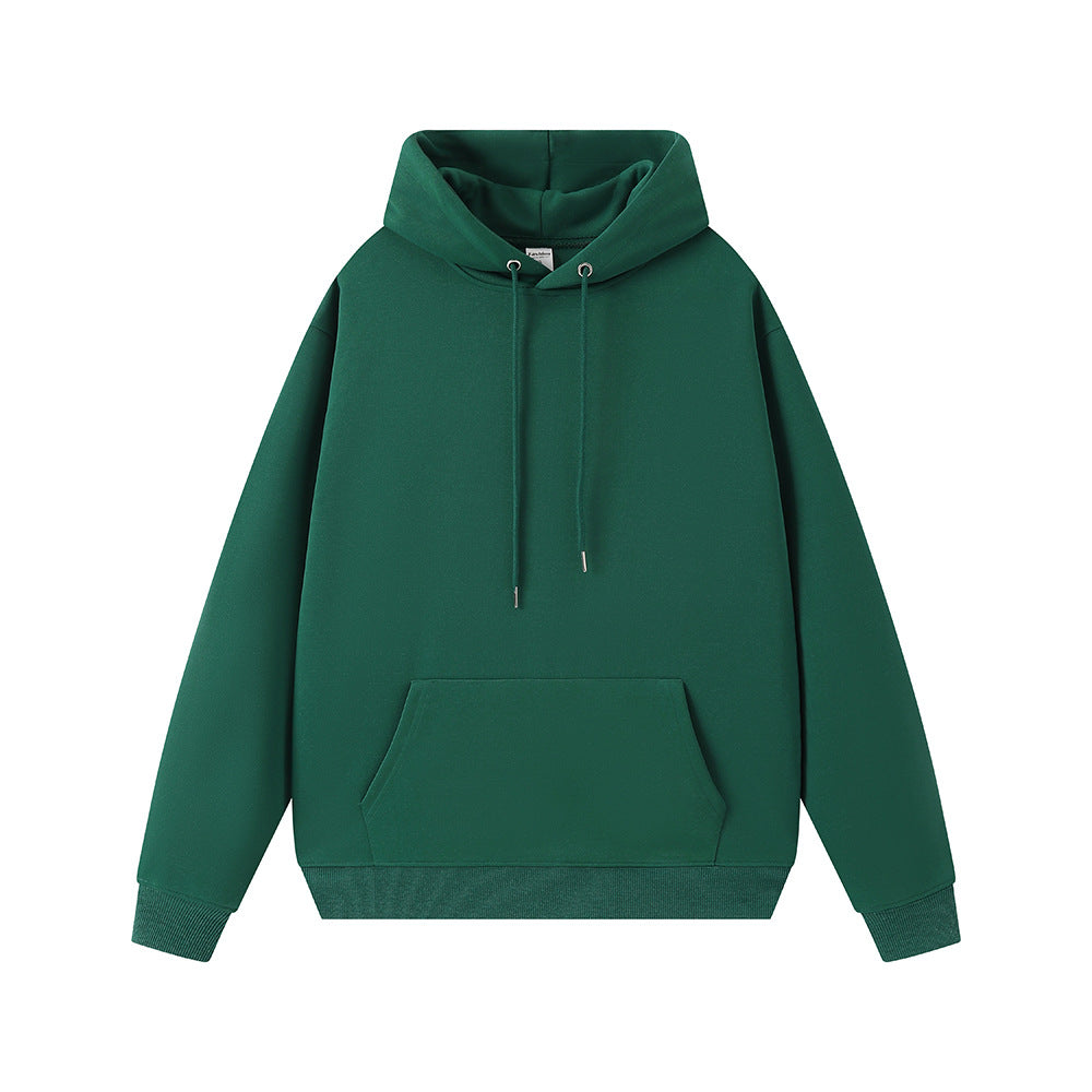 Sudadera con capucha informal holgada de manga larga con bolsillos y color liso para mujer