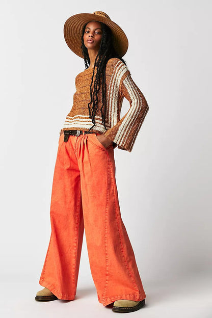 Women Fashion Casual Wide Leg Jeans