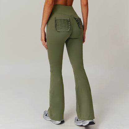 Women Fashion Casual High Waist Fitness Wide Leg Flared Yoga Sports Legging