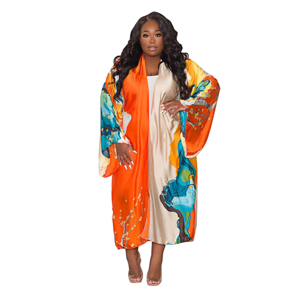 Cárdigan holgado con estampado gráfico informal de estilo bohemio para mujer
