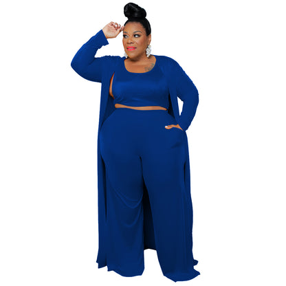 Conjunto deportivo informal de tres piezas para mujer: camiseta y pantalón