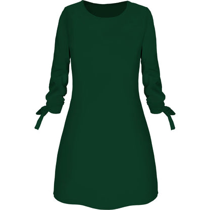 Women Basic Autumn Solid Color Casual Round Neck Dress