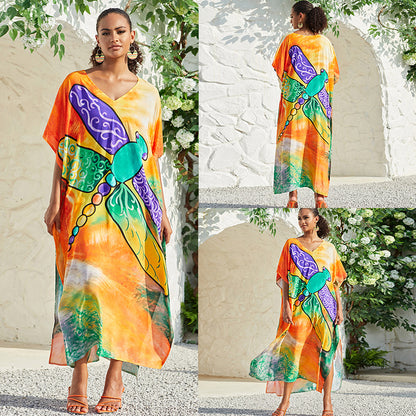 Traje de baño informal con estampado de mariposas para mujer, ideal para vacaciones en la playa