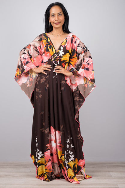 Polyester Printed Loose Woven Robe Vacation Casual Beach Bikini Coverup Women Loose Dress